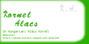 kornel alacs business card